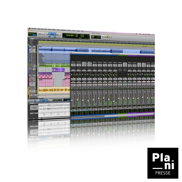 PRO TOOLS | Logiciel logiciel professionnel d’enregistrement, de montage et de mixage sonore disponible chez PLANIPRESSE, spécialiste des logiciels audios professionnels